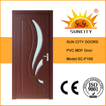 Engineered Used Interior MDF PVC Doors with Glass (SC-P169)